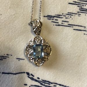 Sterling Silver & Blue Topaz Necklace